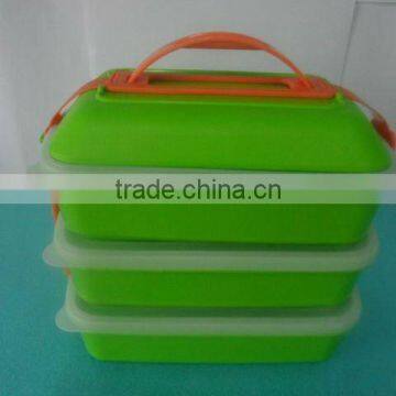 3 layers a set rectangle plastic food container