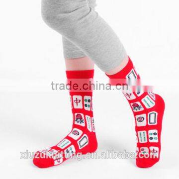 Mahjong and Poker Pattern Cool Thick Unisex Crew Sock photo-2