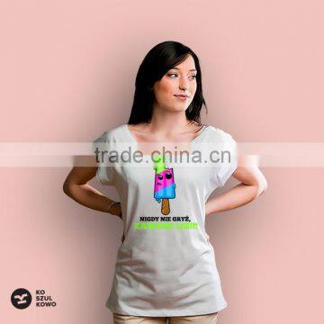 2016 Female Lady Printed Custom Design Women T-shirt Printing Logo DTG OEM service Screenprint Transfer