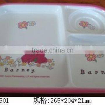 Melamine cute design rectangle divided dishes