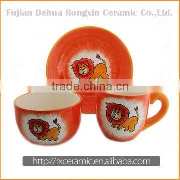 3D animal design hand-painted chinese porcelain tableware