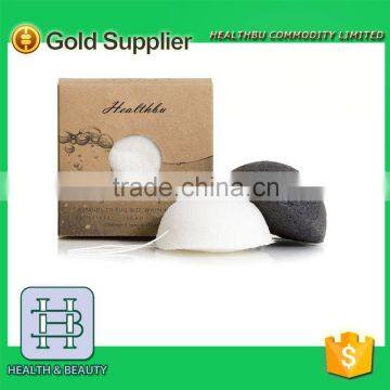 Face Charcoal Sponge with Attached String for Hanging to Dry