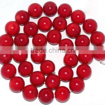 10mm round loose natural oil dyed beads natural red coral stone