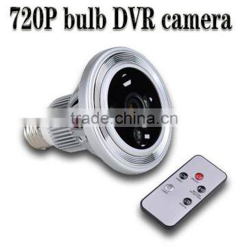 Factory direct sales 720P E27 bulb DVR camera with remote control