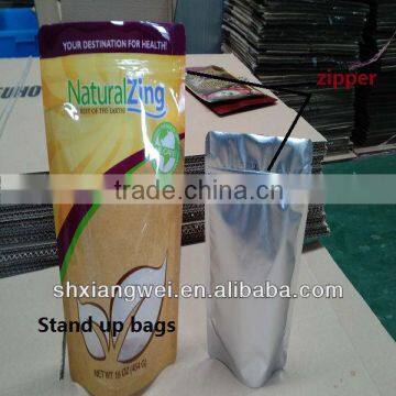 Custom Printed Stand up aluminium foil bag with zip lock