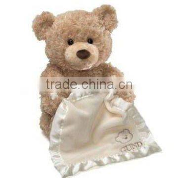 soft and cute bear baby plush toys with handkerchief