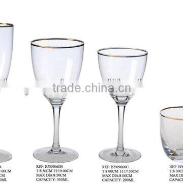 factory supplying gold rim wine glass