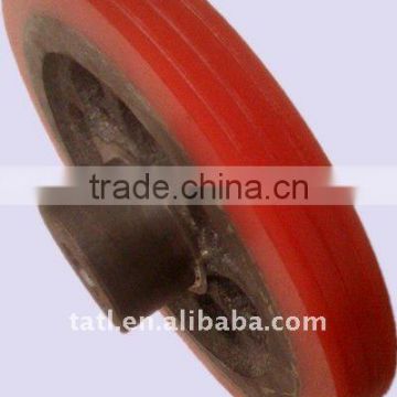 rubber wheel with metal pulley