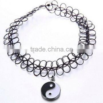 Black Elastic Nylon Rope With Animal Motifs Choker Necklace photo-6