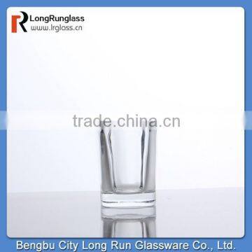 LongRun elegant clear square mini glass candle holder tableware wholesale