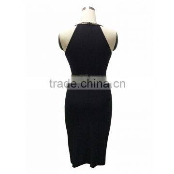 Exquisite Black Jersey Big Size Women Bodycon Dress Day to Night Dresses Wholesale Clothing Online Shopping photo-3
