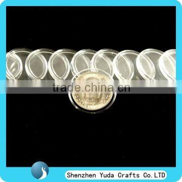 High quality crystal clear acrylic coin capsule,plastic coins display box wholesale