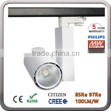 Track Rail Lamp 100LM/W 97Ra COB LED Track Light 30W 35 Watt With Philips Driver 5 Years Warranty