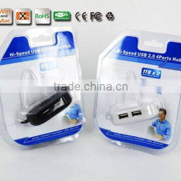 High Quality Blue Led Mini 4 Port HUB High Speed USB 2.0 Splitter Adapter Hub With Cable For Macbook PC Laptop photo-5