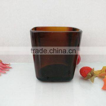Candle Glass Jar, Dark Amber, Black or White photo-5