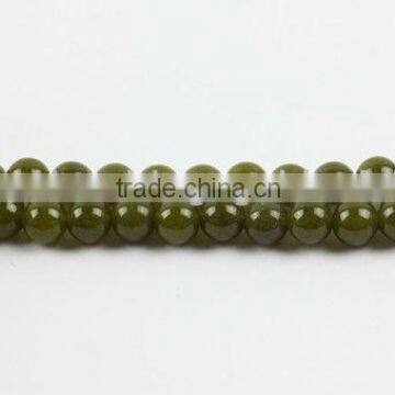 SL72216 Dyed Military Jade Plain Round Beads