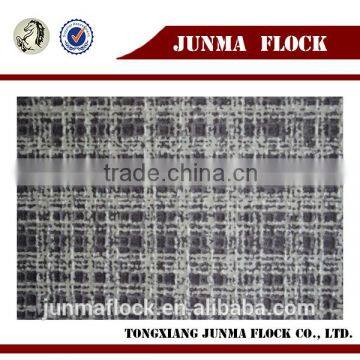 Grey Square Pattern Flock Print Fabric /flocking Fabric and Textile /flocked Upholstery Fabric for Antique Furniture photo-3