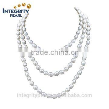 8mm A grade 60 inches long style cultured freshwater china pearl necklace