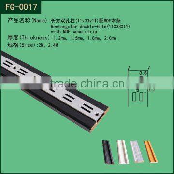 Chrome metal double hole slot tube slotted strut MDF channel