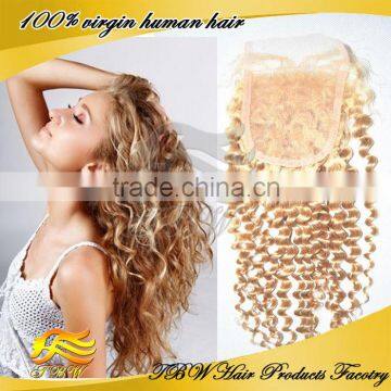 Alibaba Wholesale Russian Hair Extensions Russian Blonde Curly Closure