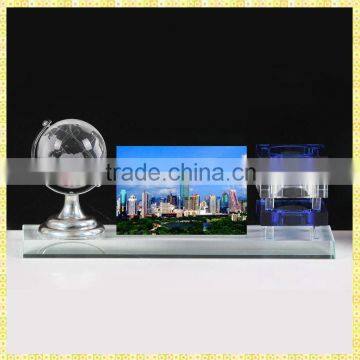 Personalized Photo Frame Crystal Office Globe Set For Table Decorations