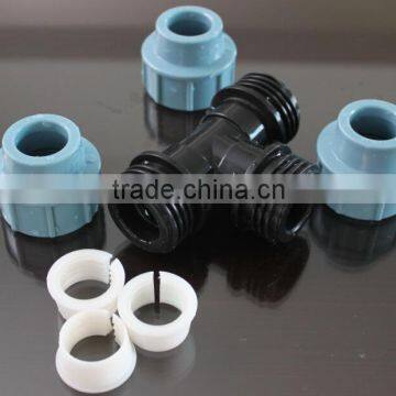 Plastic water pipe fitting pp pe compression fittings for irrigation