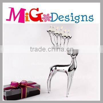 factory direct sales sliver candle holder with deer shape