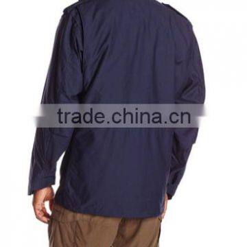 Custom Made 50% Cotton 50% Nylon Plain Italy M65 Men Navy Blue Hoodie Fieded Jacket
