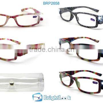 Different pattern LED light reading glasses can matching different case(BRP2658)