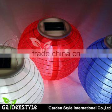 chinese lantern waterproof Rechargeable Nylon Solar Lanterns, decorative lantern round high quality, multicolor lantern solar