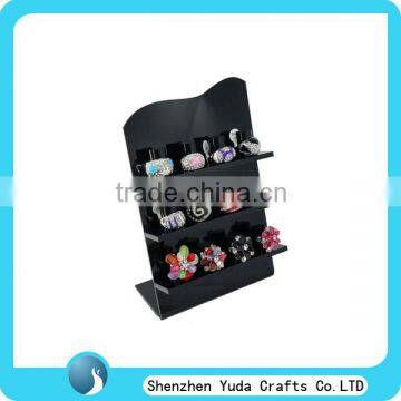 3 Layer Black Acrylic L Shape Jewelry Ring Display