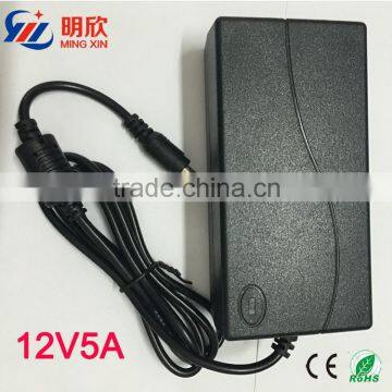 Input 100-240Vac Output 12V5A desktop Power Adapter 60W with Complete Certifications ,12v 5a ac dc adapter power supply