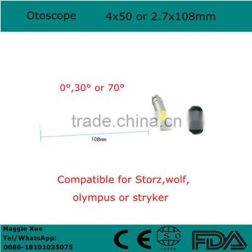 CE certificate Otoscope 4*50 or 2.7*108mm auriscope Compatible Stryker Wolf Olympus Endoscope not autoclave