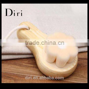 New Design Comma Shape Petals Hair wooden Handle Face Brush cleansing