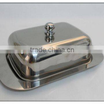 mirror polish stainless steel butter dish