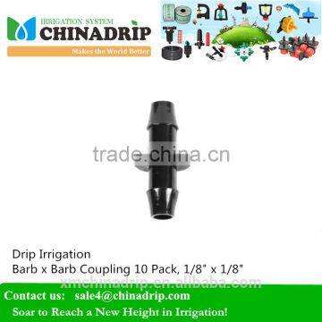 Chinadrip 5142 Drip Irrigation Barb x Barb Coupling 10 Pack, 1/8" x 1/8"