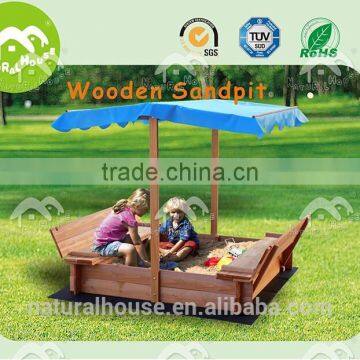 Safety fun kids sand pit for sale, Safety fun wooden sandbox with roof