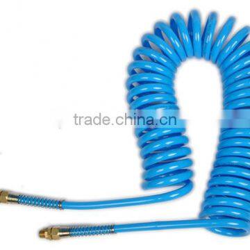 BLue Polyurethane Spiral Tube, PU Coil Hose With Brass Ends&Tail(6.5*10mm*6m),Pneumatic Fitting photo-2