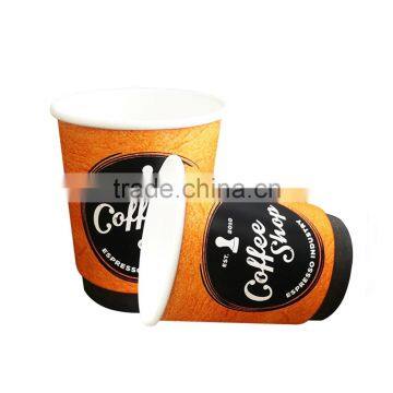 Takeaway Disposable Hot Coffee Double Wall Paper Cup With Lid photo-2