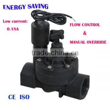 1" Nylon 2 Way Manual and Flow Control 12 V Electric Water Valve photo-2