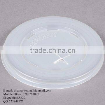 Custom High-Quality Polystyrene Translucent Flat Plastic Lid With Straw Slot for Paper Cup photo-5