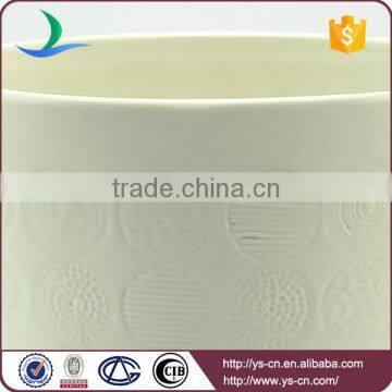 White Embossed Decorative Ceramic Kitchen Trash Cans Manufacturers photo-2