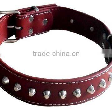 CY114 Wholesale PU Lady Dog Collar Comfort Leather Single Row Rivets Collar Alloy Spikes Gentle Rivet Dog Collar photo-2