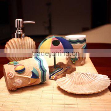 Summer Beach Style Resin Sea Shell Bathroom Set Accessories photo-2