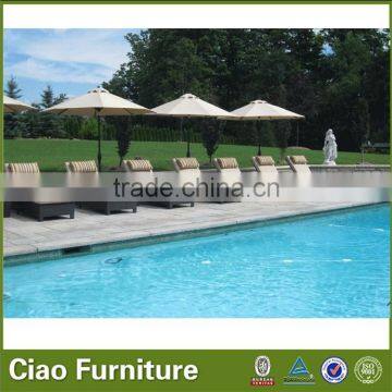 Outdoor Sun Lounger Wicker Lounge Furniture Beach Bed