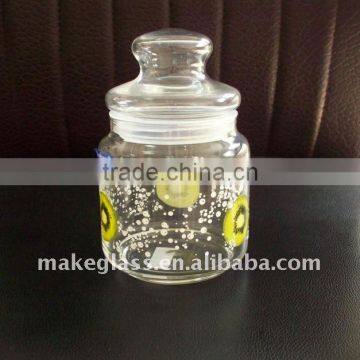 glass jar with glass dome lid