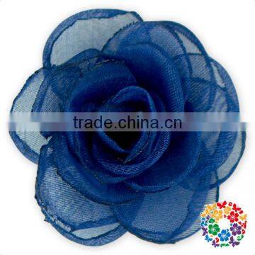 cheap wholesale navy transparent gauze decorative big rose flower