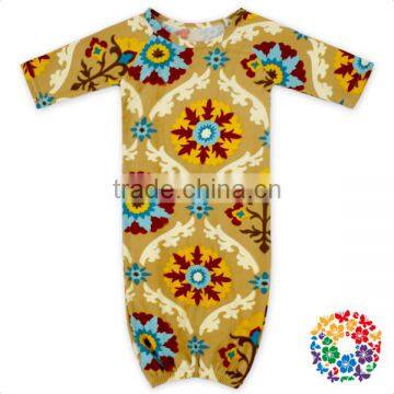 Long Sleeves Infant Toddle Baby Beige Sleeper Gowns photo-1