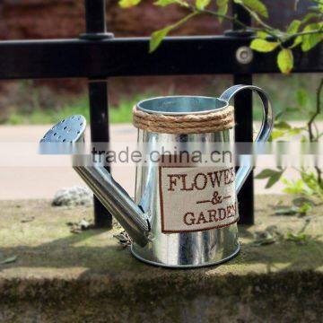 European style Galvanized painting garden metal watering can , Countryside Flowers watering can metal flowers pot