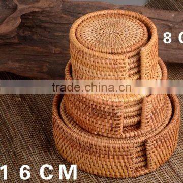 Round Rattan Cup Coaster photo-2